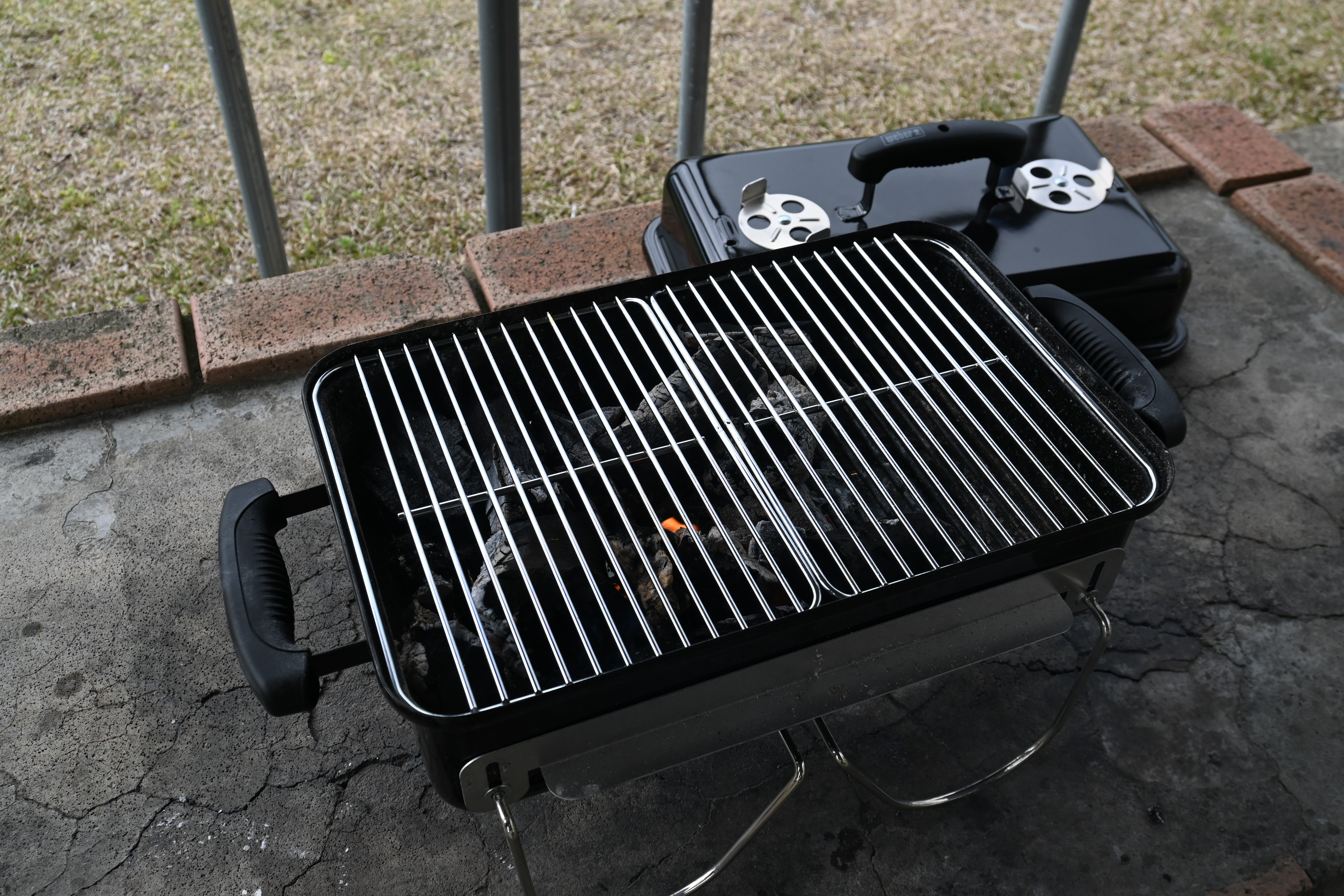 蓋を開けて網をセットした Go-Anywhere、奥には別個体の閉じた状態が見える